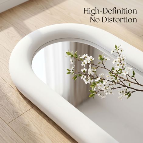 Miroir pleine longueur, cadre floqué et capitonné