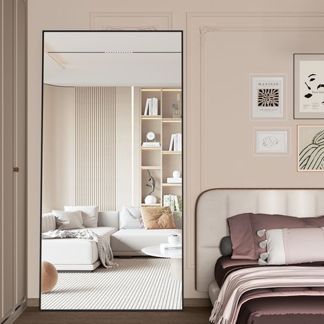 Miroir sur pied 180x80 cm noir